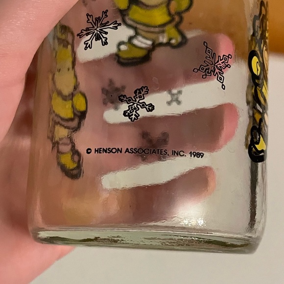 Vintage 80s SnowFlake Christmas Miss Piggy Glass Cup Henson Associates - Picture 7 of 8